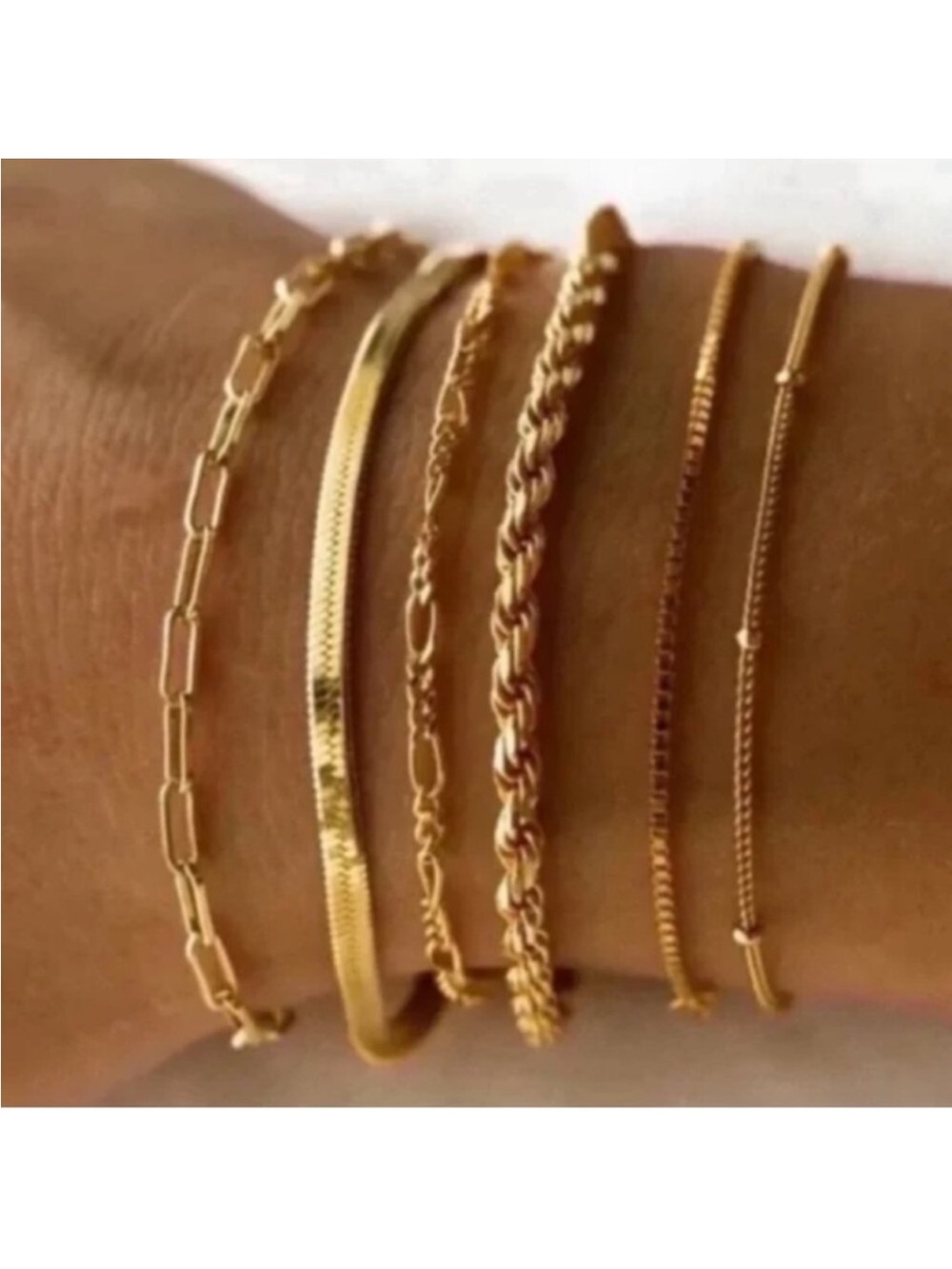 “Weekdays” 14K Gold Plated Bracelet Stack Set New